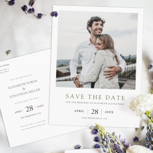 Photo Save the Date Wedding Invitation Postcard