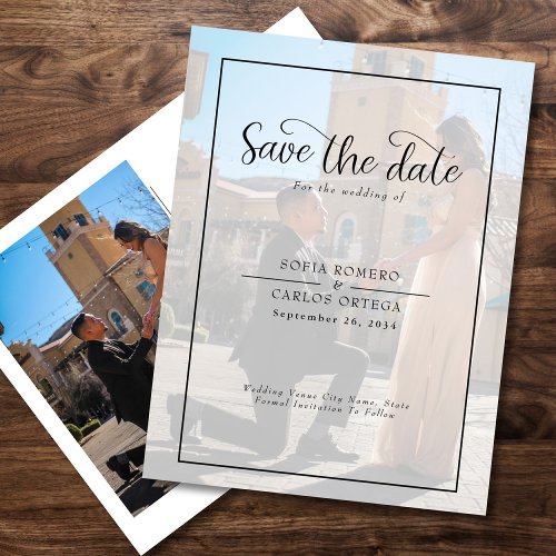 Photo Save The Date Wedding Invitation Postcard