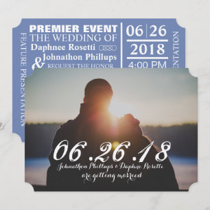 Photo Save The Date Wedding Invitation Ticket