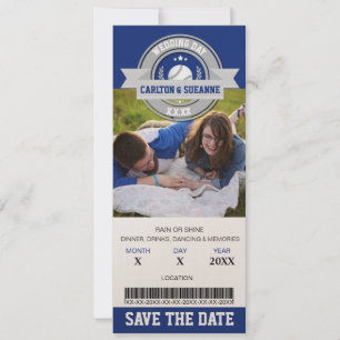 Photo Save The Date Wedding Sports Ticket