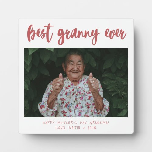 Photo Scarlet Calligraphy Best Granny Ever Plaque
