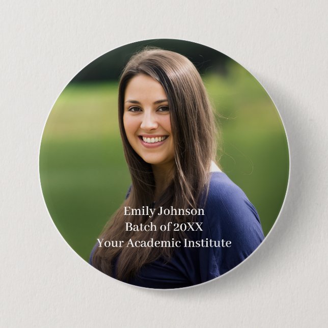 Photo School College Reunion Personalized Design Button (Front)