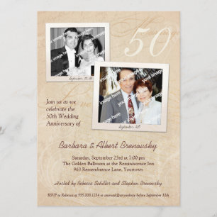 Photo Scrapbook Anniversary Party Invitation