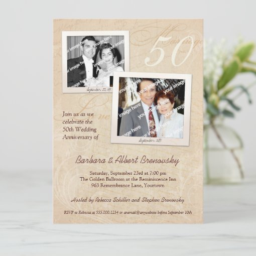 Photo Scrapbook Anniversary Party Invitation | Zazzle