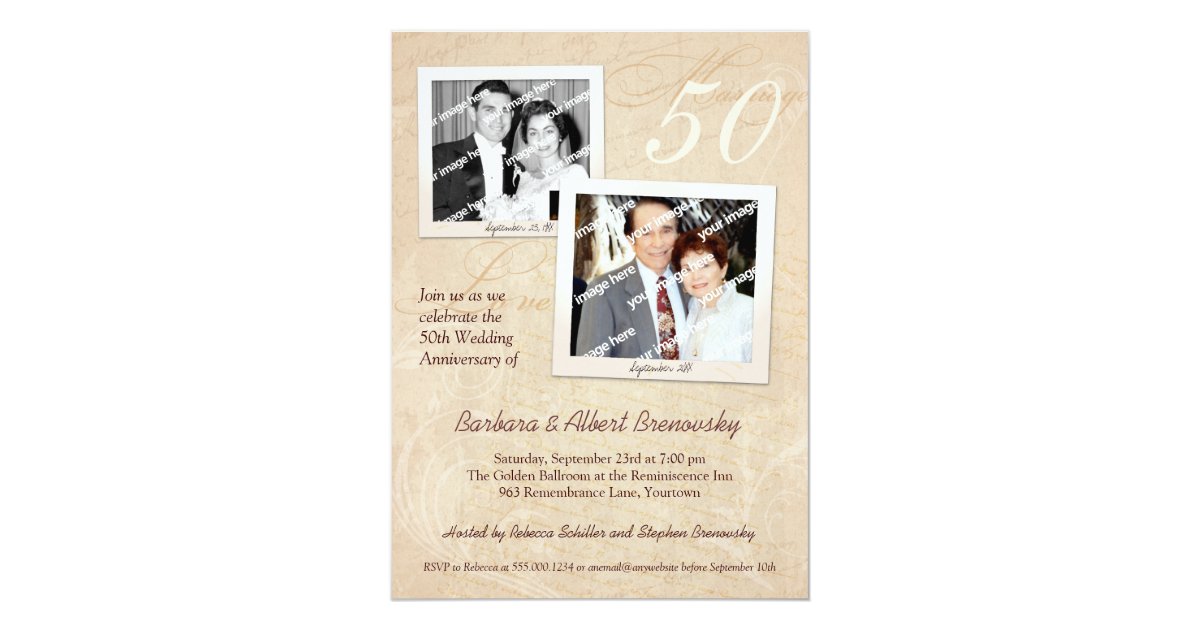 Photo Scrapbook Anniversary Party Invitation | Zazzle