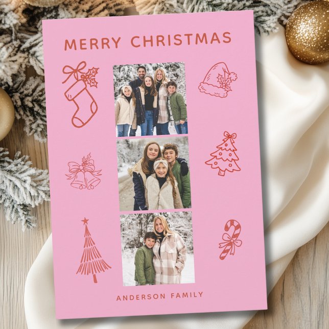 Photo Scribble Christmas Flat Holiday Card (Creator Uploaded)