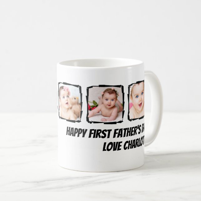 Photo Scribble Frame Personalized Father's Day Coffee Mug (Front Right)