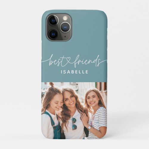 Photo script girly fun typography best friends iPhone 11 pro case