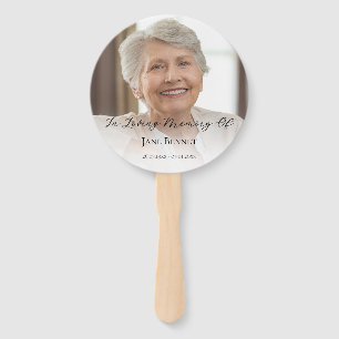 Photo Script In Loving Memory Memorial  Hand Fan
