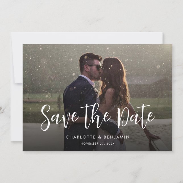 Photo Script Modern Wedding Save The Date (Front)