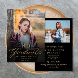 Photo Script PhD Degree Graduation Announcement