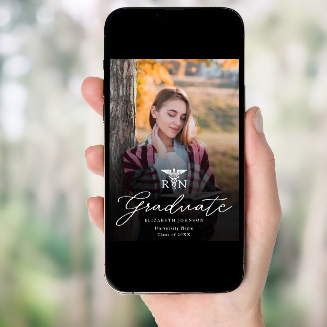 Photo Script RN Nursing Graduation Announcement (Front Digital)