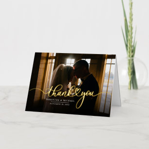 Photo Script Wedding Thank You Card