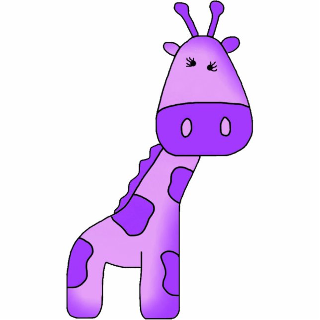 Photo Sculpture Purple Giraffe Girl (Front)