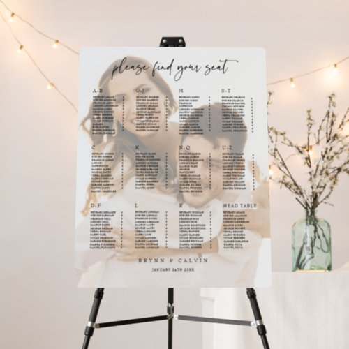Photo Seating Chart Wedding Reception Table Sign