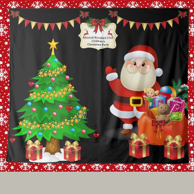 Photo Selfie Backdrop Christmas Personalize Text (Creator Uploaded)