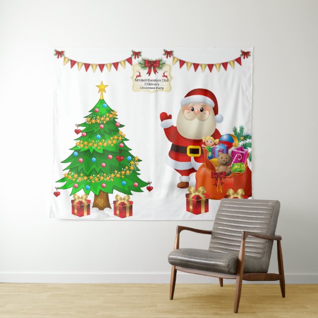 Photo Selfie Backdrop Christmas Personalize Text (In Situ (Horizontal))