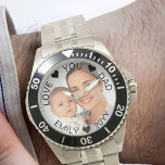 Photo Semi Transparent Border Overlay Dad Watch<br><div class="desc">Personalized photo watch for dad (or personalize for anyone you want!). The template is set up for you to add your own photo and you can also edit all of the text if you wish. The wording sits on a semi-transparent border overlay above your photo. The sample text reads "love...</div>