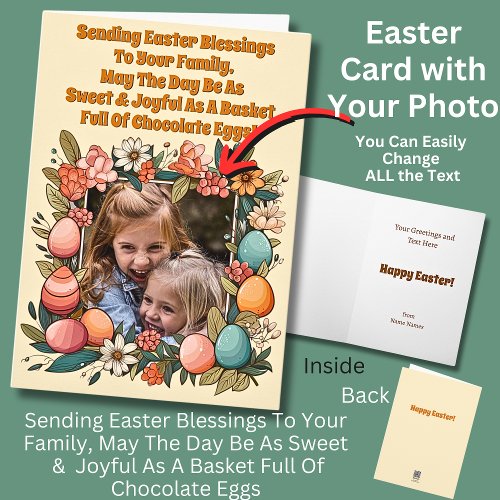 Photo Sending Easter Blessings To Your Family Card