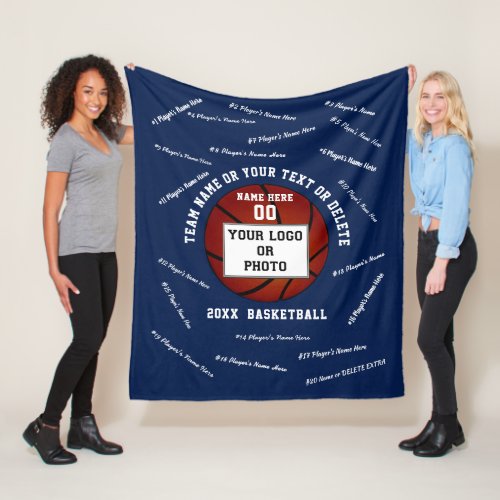 Photo Senior Night Gifts for Basketball Players Fleece Blanket