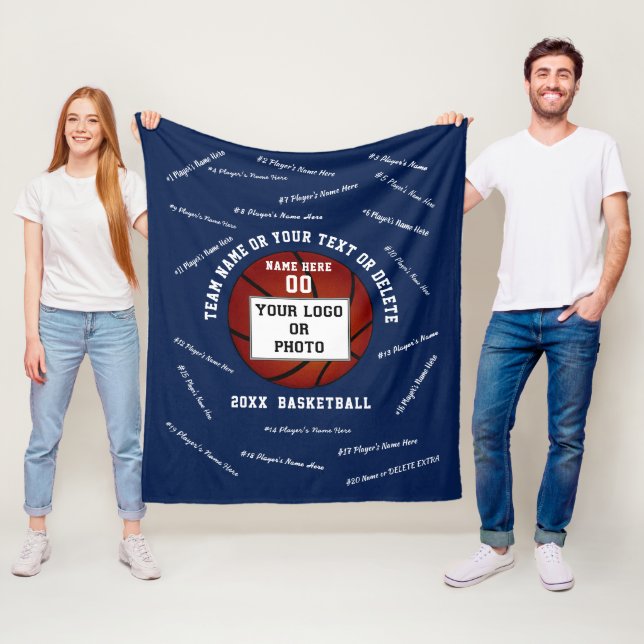 Photo Senior Night Gifts for Basketball Players Fleece Blanket (In Situ)