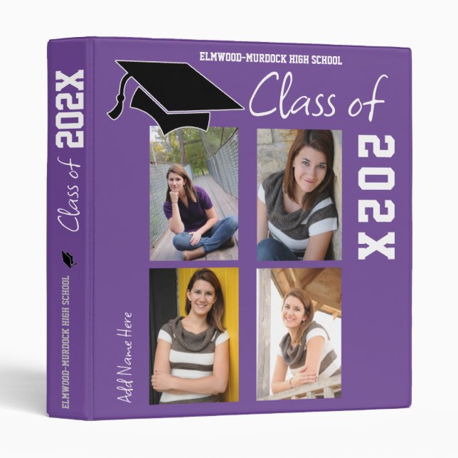 Photo Senior Scrapbook Ideas 3 Ring Binder (Front/Spine)