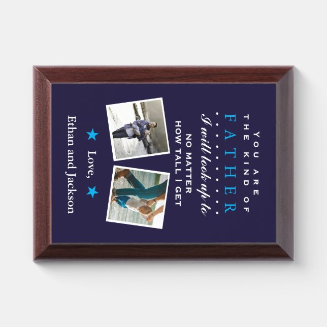 Photo Sentimental Fathers Day Birthday Plaque (Horizontal)