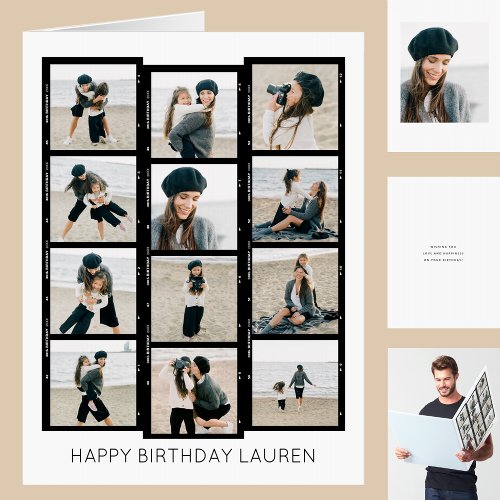 Photo Sequence Custom Big Birthday Card 18 x 24
