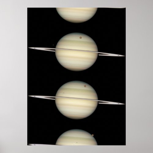 Photo Sequence of Saturn Poster