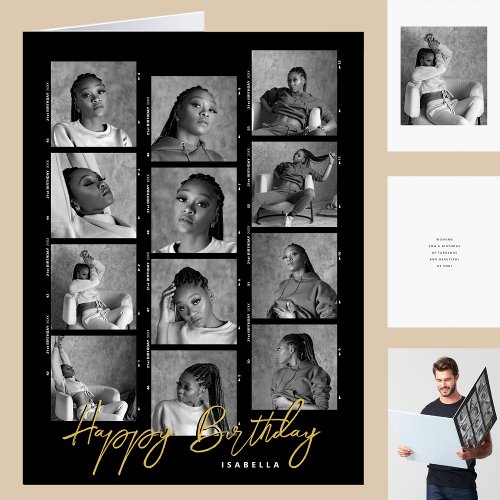 Photo Sequence Style Big Birthday Card 18 x 24