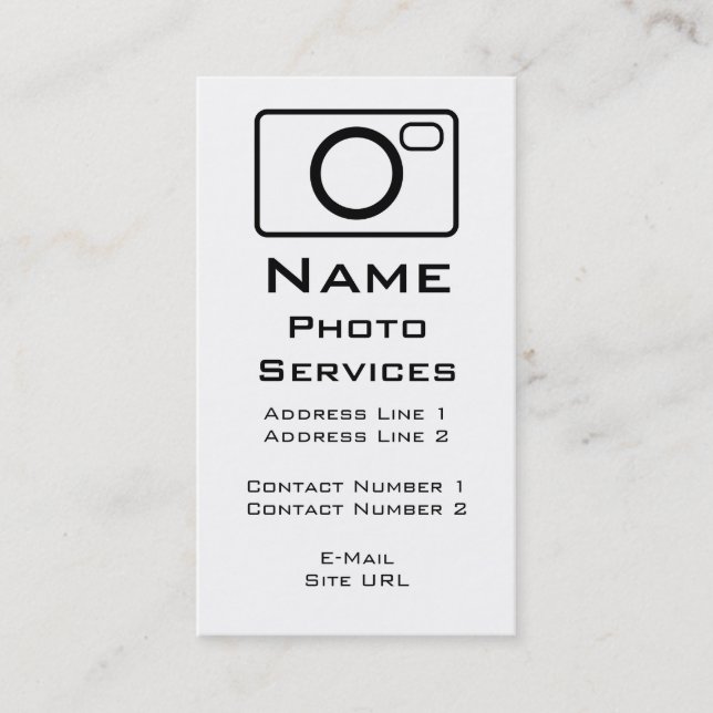 Photo Services Business Card (Front)