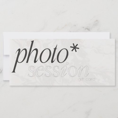 Photo session Gift card photography certificate