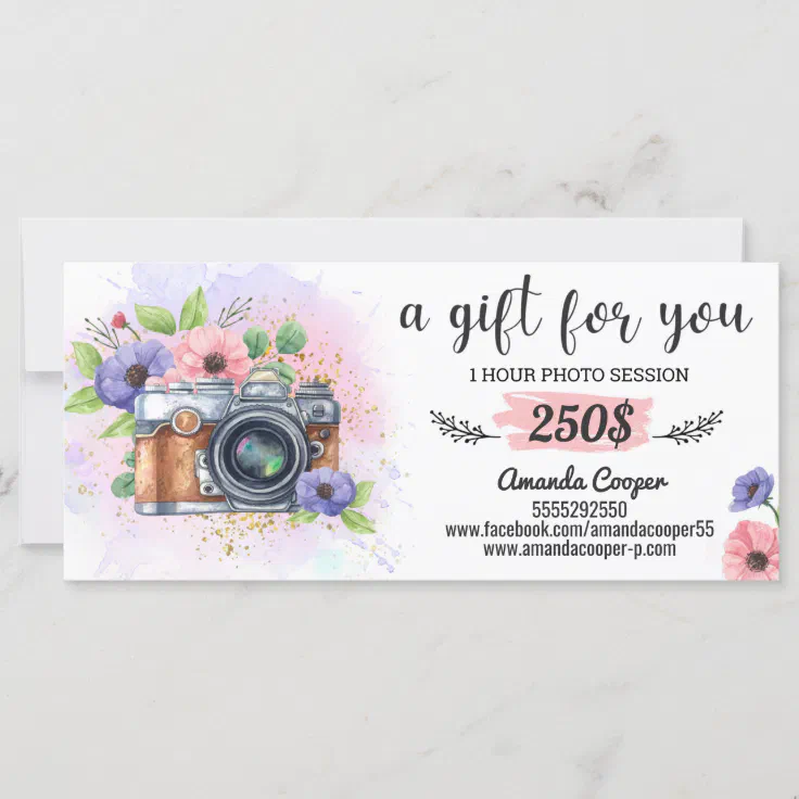 photography gift certificate templates