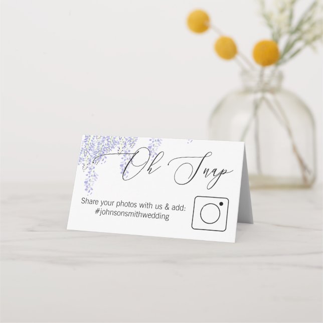 Photo Share Folded table card Wisteria (Front)