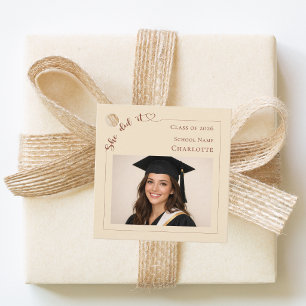 Photo She did it Champampagne Graduation Party DIY Favor Tags