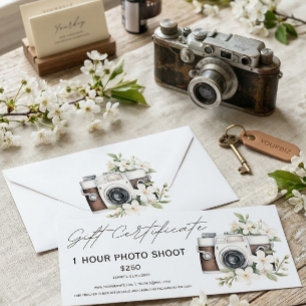 Photo shoot session voucher gift certificate 