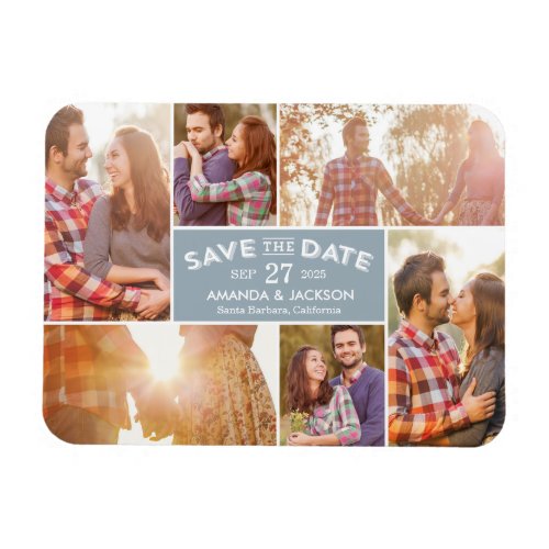 Photo Showcase Editable Color Save The Date Magnet