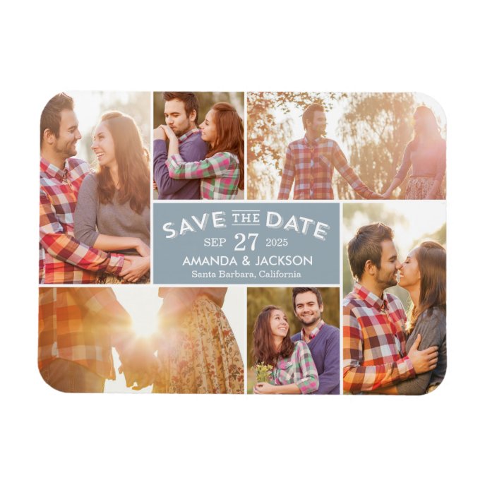 Photo Showcase Editable Color Save The Date Magnet