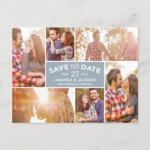 Photo Showcase Editable Color Save The Date Postcard