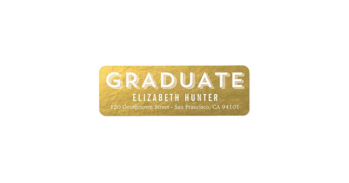 Photo Showcase GOLD Graduation Label | Zazzle