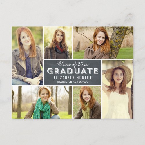 Photo Showcase Graduation Announcement Chalkboard