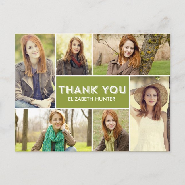 Photo Showcase Graduation Thank You Card - Color (Front)