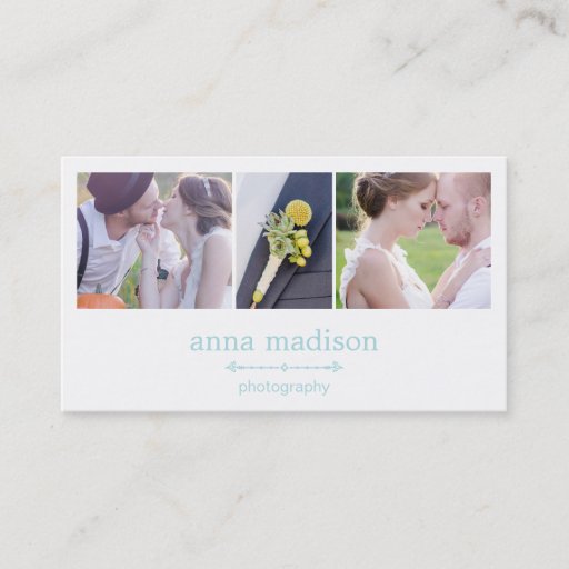 Customizable Photo Showcase Photography Business Card - Blue