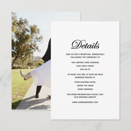 PHOTO SIMPLE ELEGANT CALLIGRAPHY MINIMAL  ENCLOSURE CARD