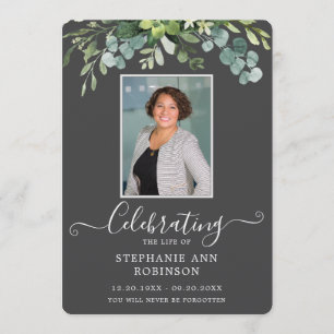 Photo Simple Elegant Order of Service Gray Program