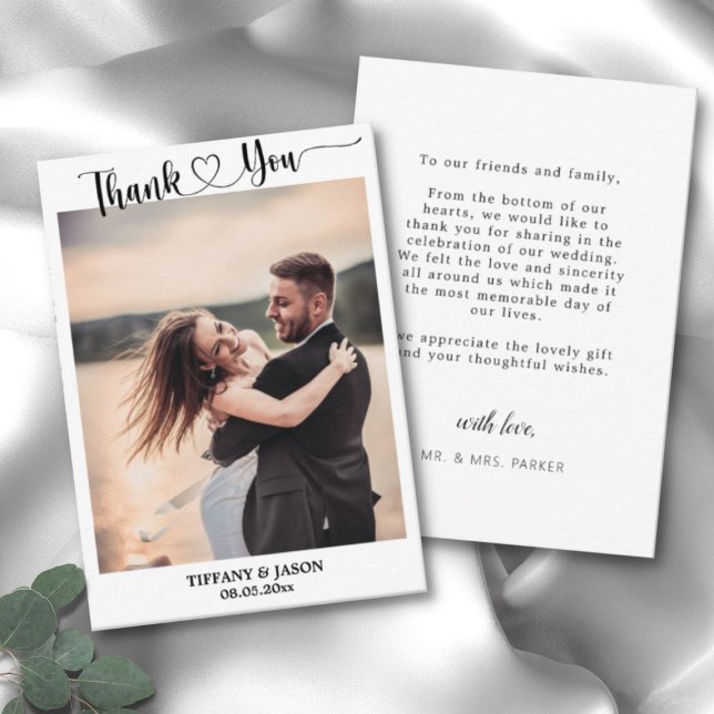 Photo Simple Elegant Wedding Calligraphy Script Note Card (Creator Uploaded)