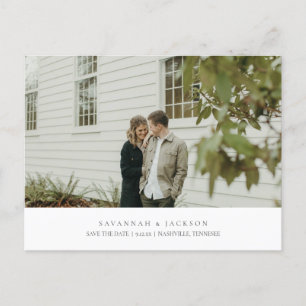 Photo Simple Elegant Wedding Save the Date Postcard