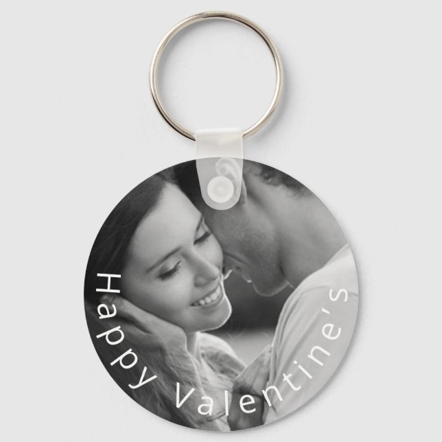 Photo Simple Happy Valentines Keychain (Front)