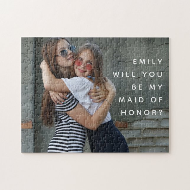 Photo Simple Maid of Honor Proposal Jigsaw Puzzle (Horizontal)