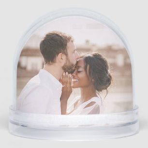 Photo Simple Modern Love Wedding Keepsake Couple Snow Globe